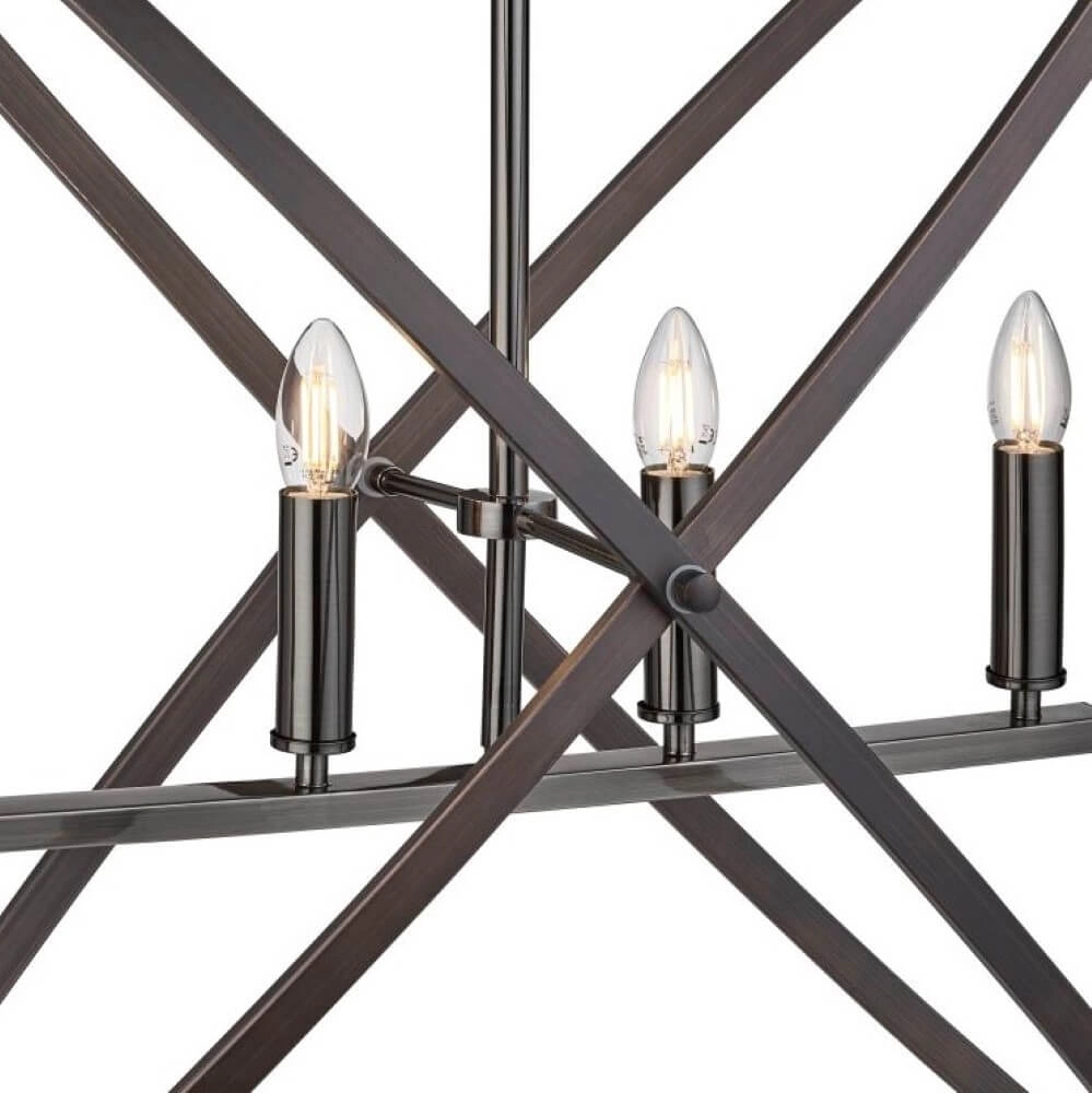 Lampe à suspension classique noire Hoopla 4 lumières Searchlight 5053423135496