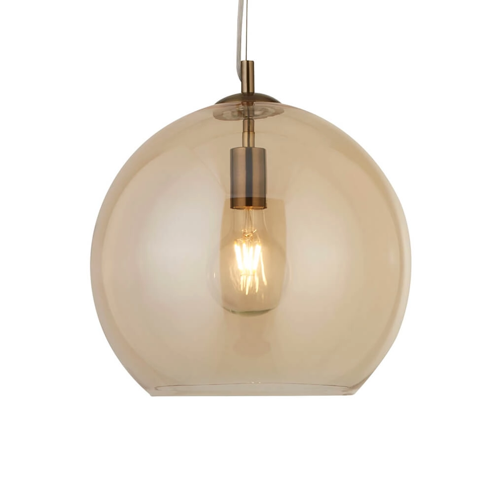 Lampe à suspension en verre ambré Balls Ø 30cm