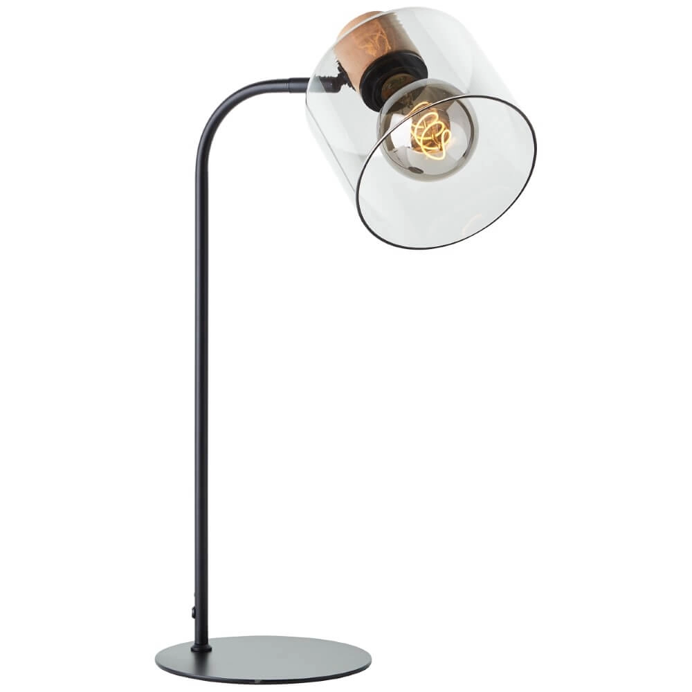 Lampe de table Weald noir avec du bois Brilliant 4004353419263