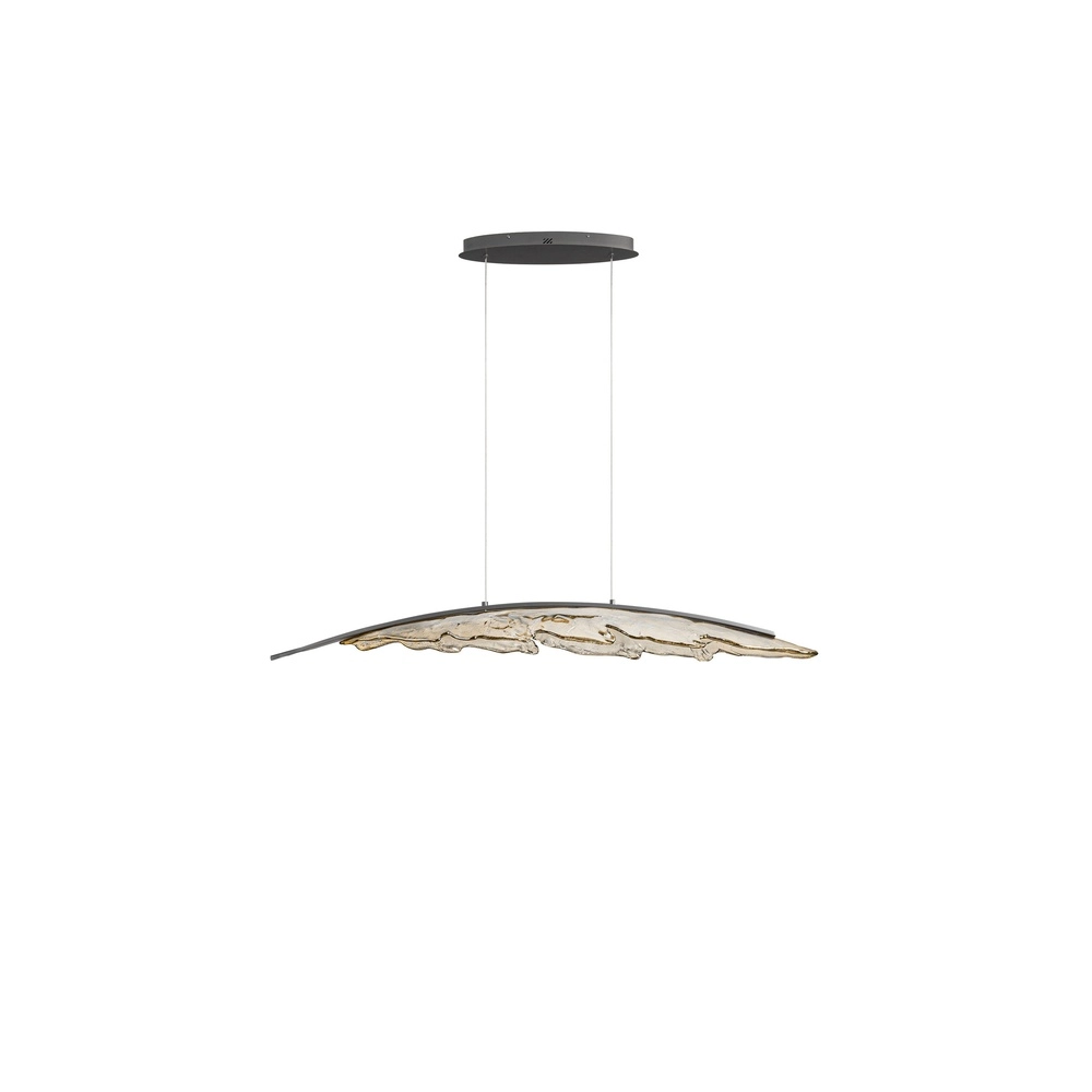 Lampe pendante de conception Amado anthracite avec moka 131,5 cm Lyora 5212063500280
