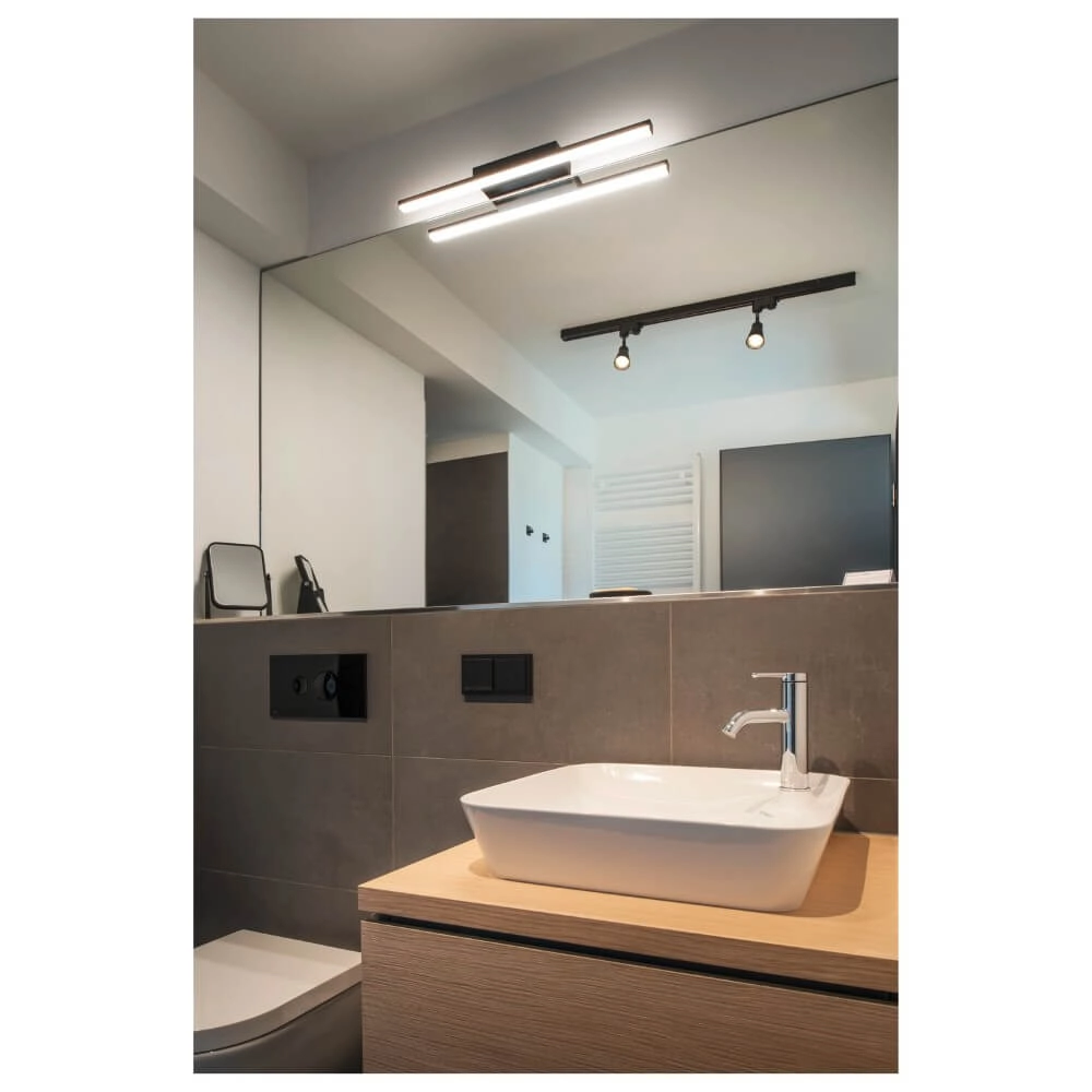 Éclairage de miroir à LED Glenos II noir SLV 4024163236584