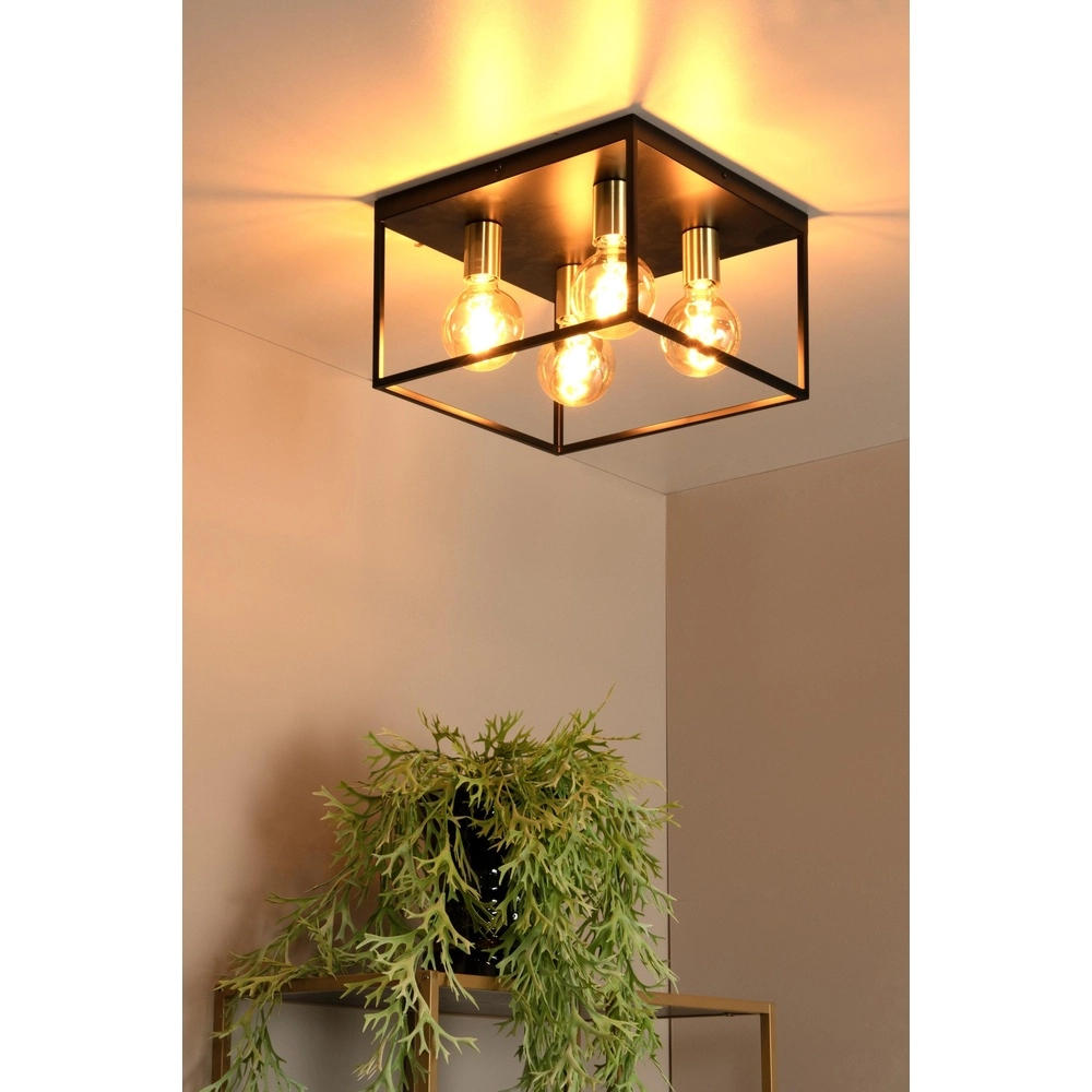Lampe de plafond Ruben Carré noir de 36 cm Lucide 5411212010919