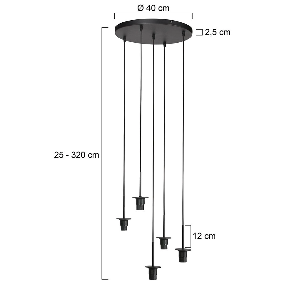 Suspension HaloSwap Verre ambré à 5 lumières Steinhauer 8712746181180