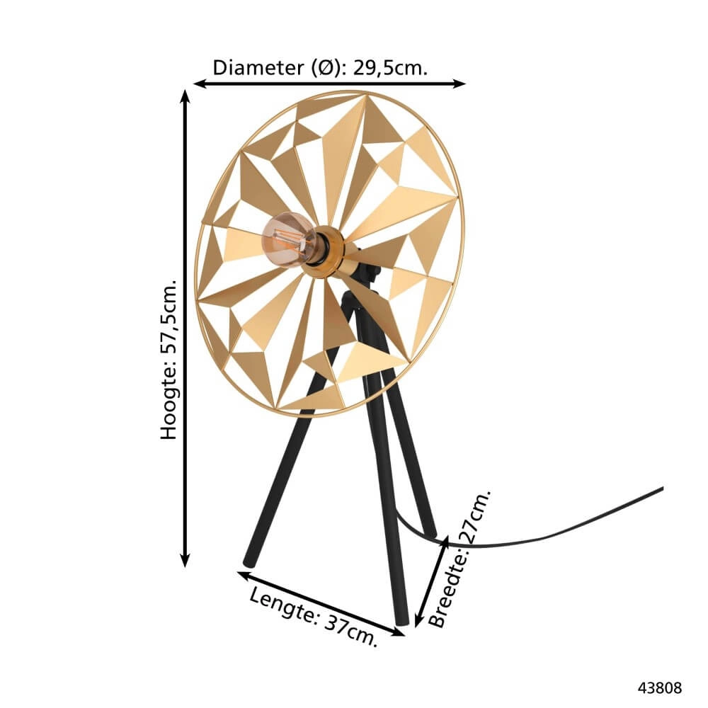 Lampe de table design Castanuelo Trépied Eglo 9002759438081