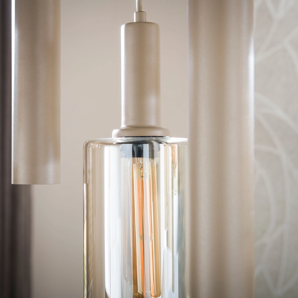 Lampe pendante de conception Sepiora Brun sable clair à 9 Lyora 8716803515307