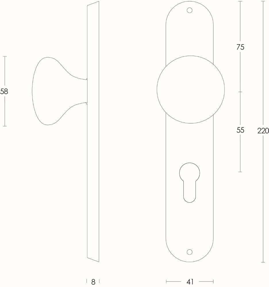 Poignée Paddenstoel PC 55mm acier inoxydable Intersteel 8714186039717