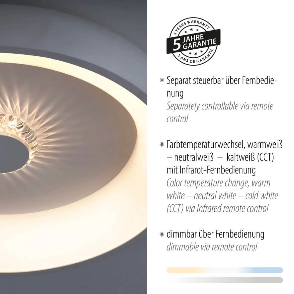 Plafonnier rond Vertigo blanc Ø 46,5cm Just Light 4043689994709
