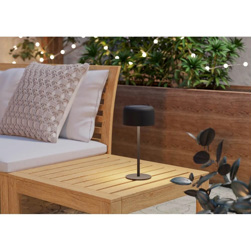 Lampe de table élégante Roccanova Solaire Noir avec USB Eglo 9008606355037
