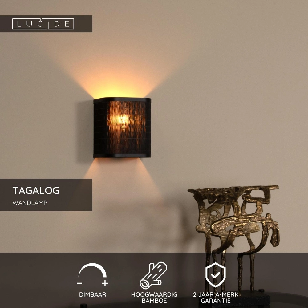 Lampe murale Tagalog Noir Lucide 5411212211613