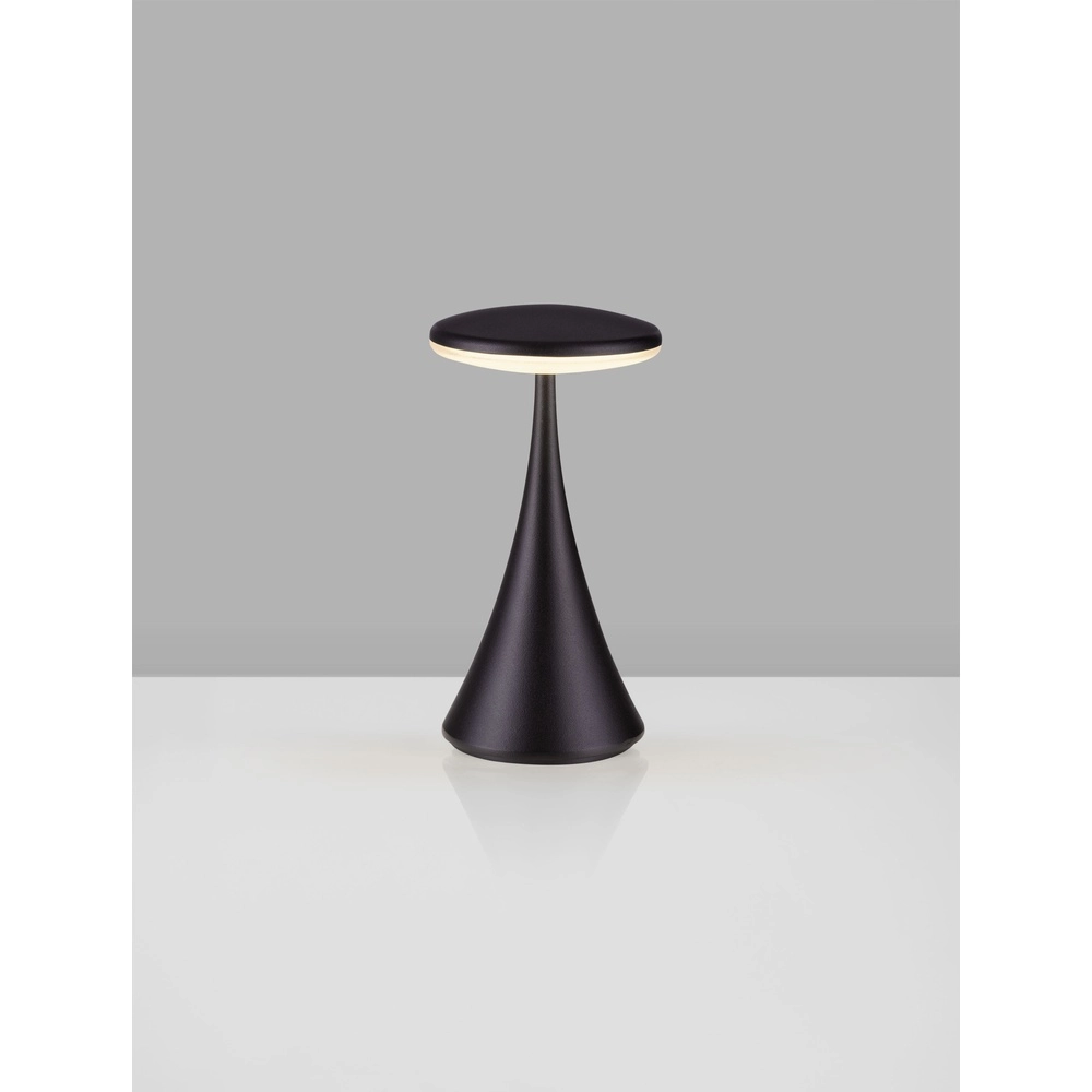 Lampe de table Elbo noir rechargeable avec USB Lyora 5212017476920