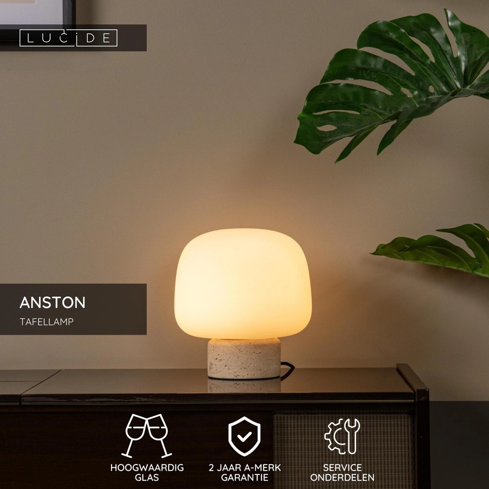 Lampe de table Japandi Anston Opal Lucide 5411212051615
