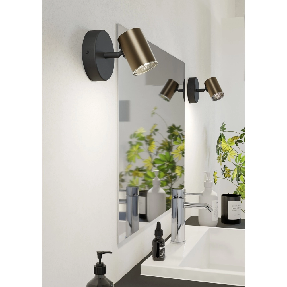 Projecteurs de salle de bain Consuma 1 GU10 - noir avec bronze Eglo 9008606365074