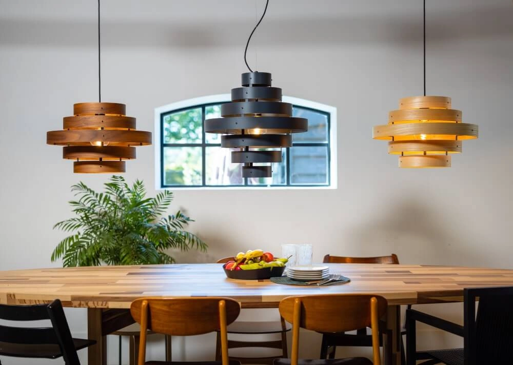 Lampe suspendue en bois Oaknut 5 anneaux ETH 8720195304494