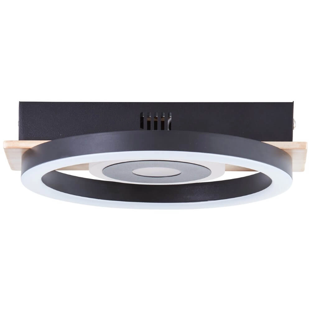 Plafonnier Maureen Ø 20cm noir avec bois Brilliant 4004353420054