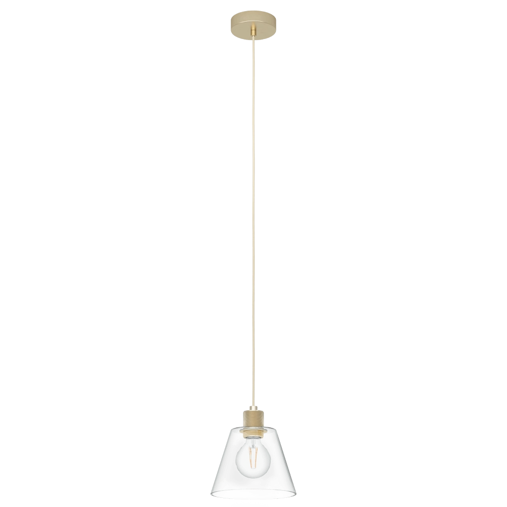 Lampe à suspension en verre Copley or avec verre Eglo 9002759436339