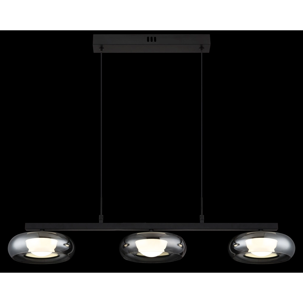 Lampe pendante de conception Carlene Noir à 3 lumières Globo 9007371566181