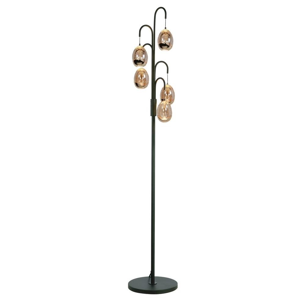 Lampadaire Golden Egg noir 5 lumières Lampadaire Golden Egg noir 5 lumières