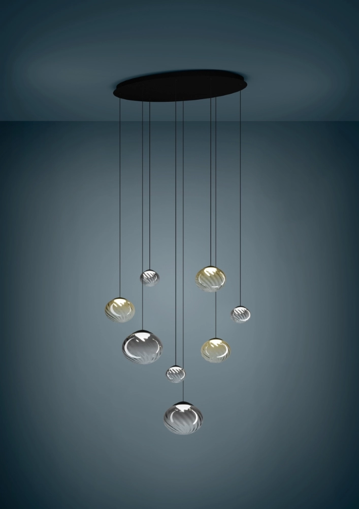 Pendant lamp Pantoja Black oval Stars of Light 9008606357673