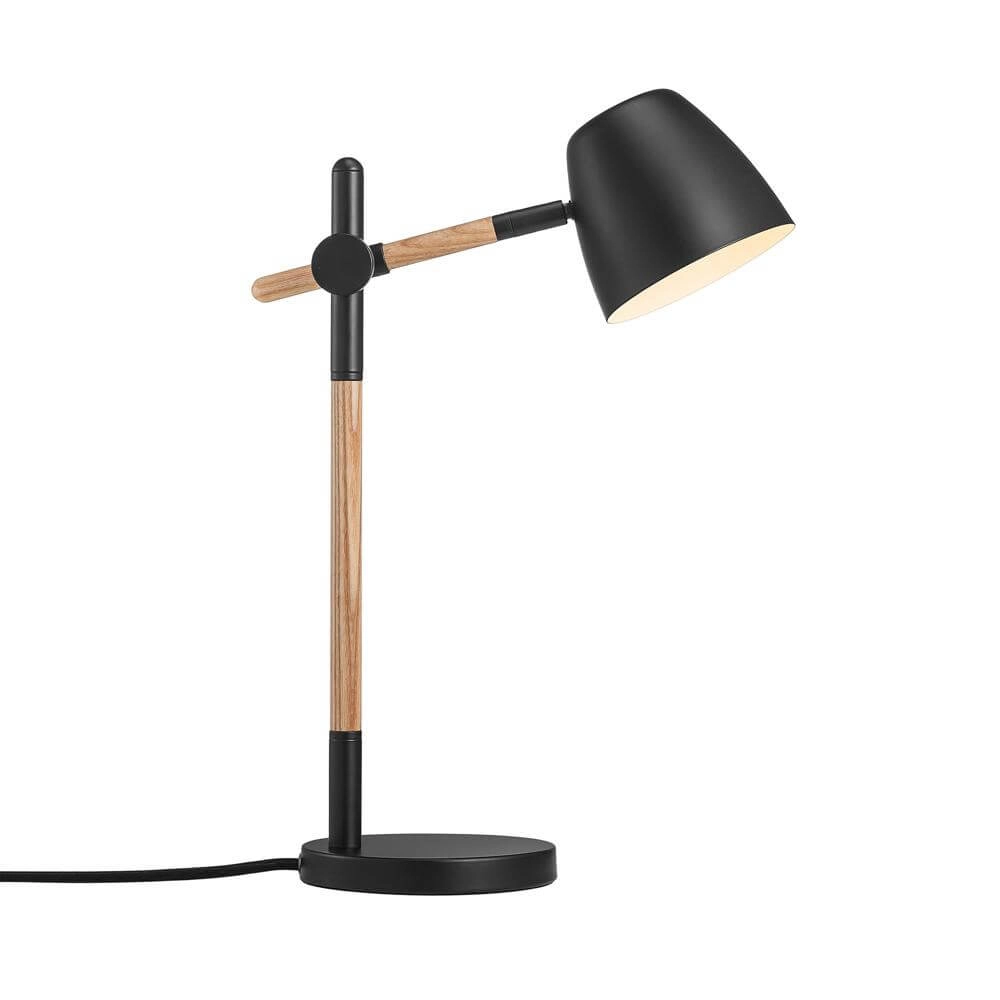 Lampe de table Theo noir avec bois Nordlux 5704924005695