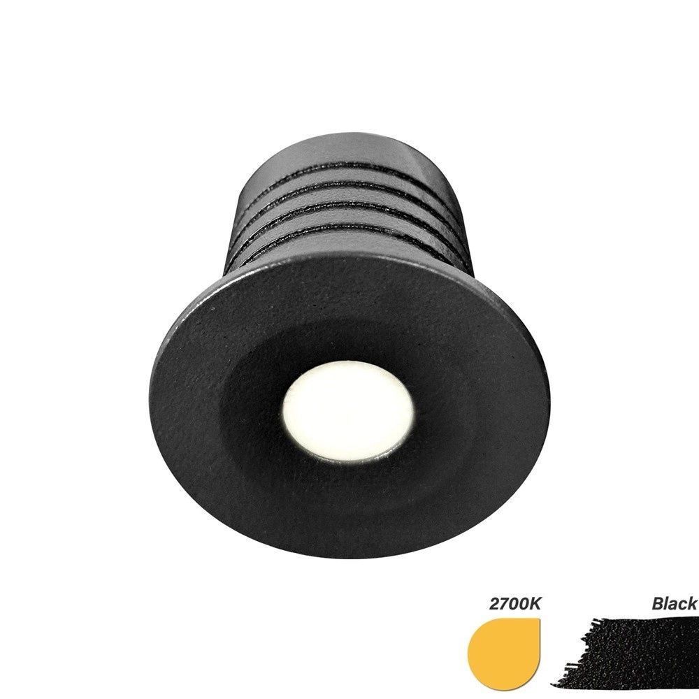 LED Mini projecteur encastré 3W noir Lyora 8719322376404