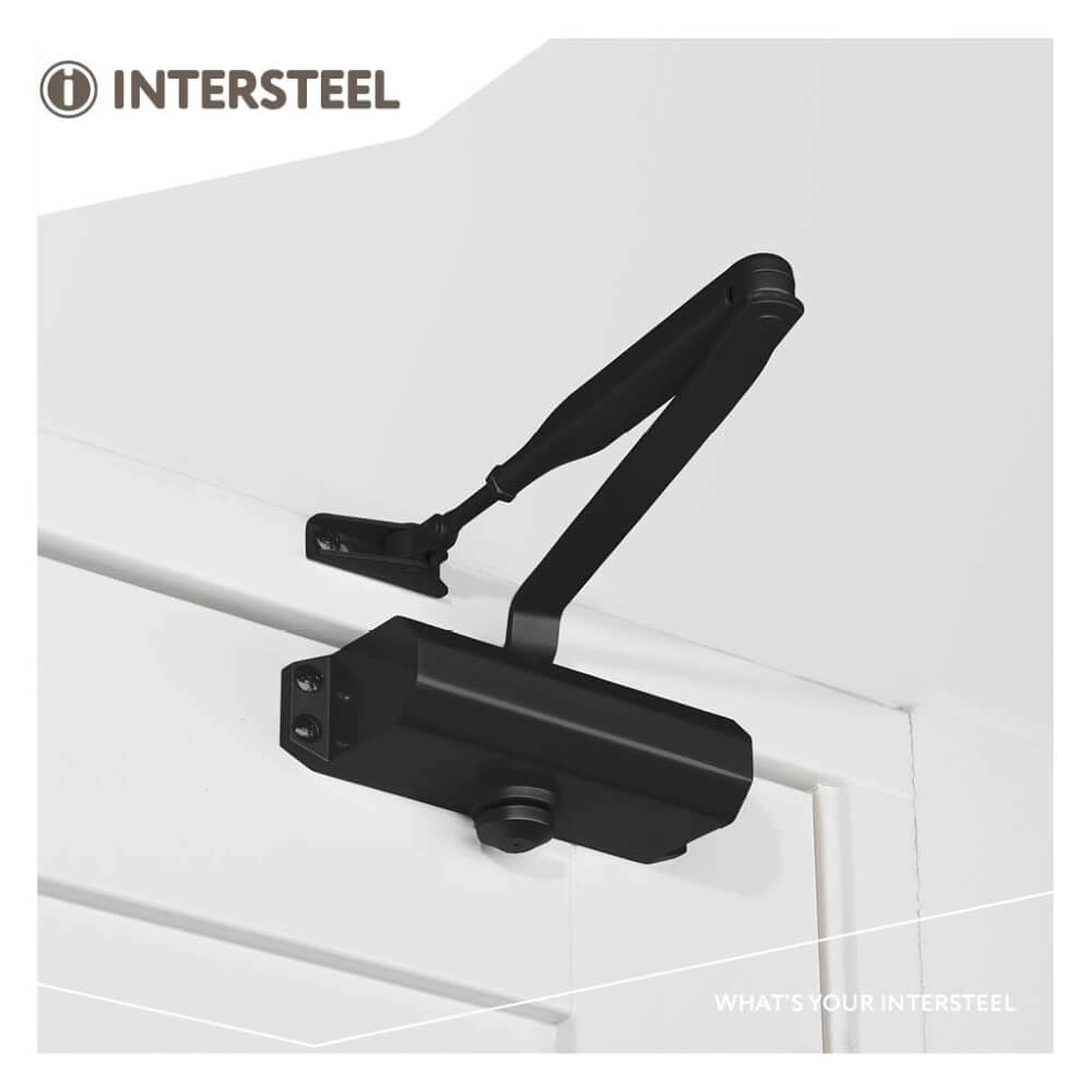 Ferme-porte Closura avec bras ciseaux DR 122 noir Intersteel 8714186458488