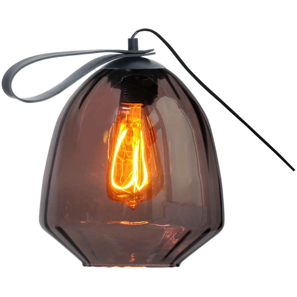 Lampe de table Porto Transporter avec le verre rouge Nicolette