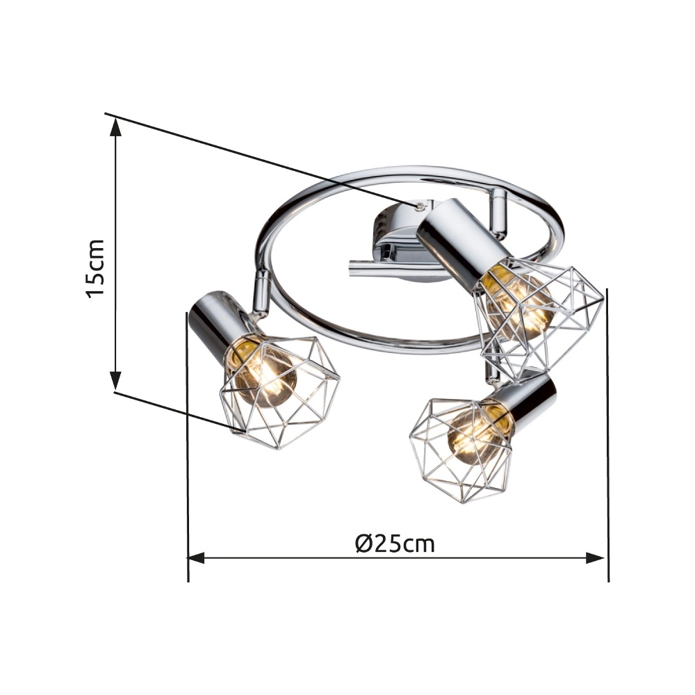 Lampe de plafond Xara I Chrome à 4 lumières Globo 9007371331291