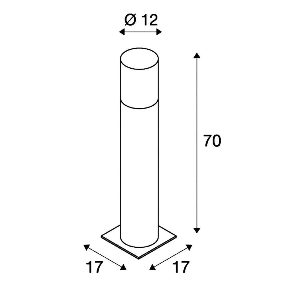 Lampe de terrasse Lisenne Stone 70cm gris pierre SLV 4024163189583