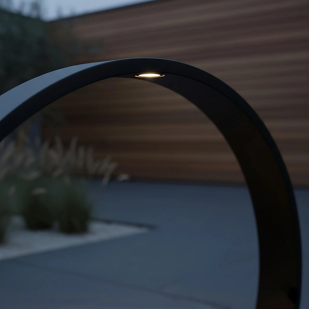 Lampe de jardin ronde Jerel IP54 noir Ø 40cm Lucide 5411212290472