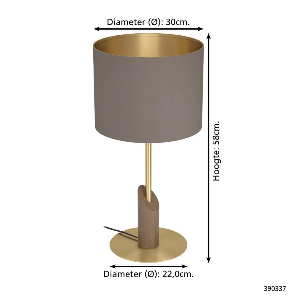 Table lamp Santandria gold with brown shade Stars of Light 9008606274796