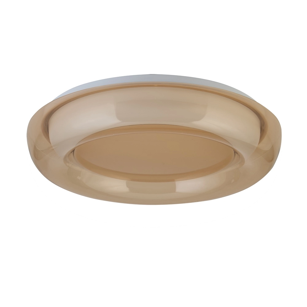 Conception des plafonniers Jude blanc avec verre ambré Ø 40 cm Searchlight 5,05342E+12