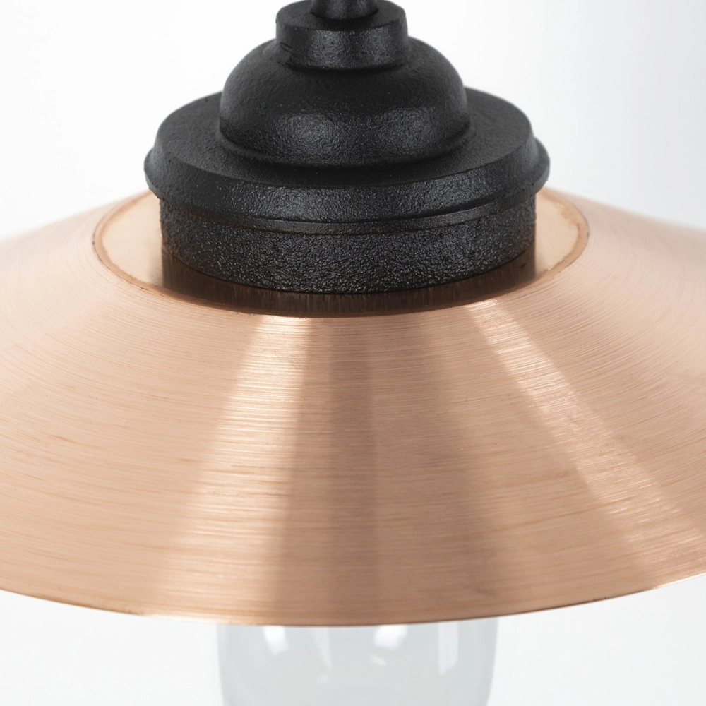Lampe d’écurie rurale Provence noir avec cuivre KS 8714732758406