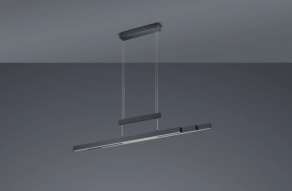 Lampe suspendue réglable Trajan noir mat Trio 4017807472233