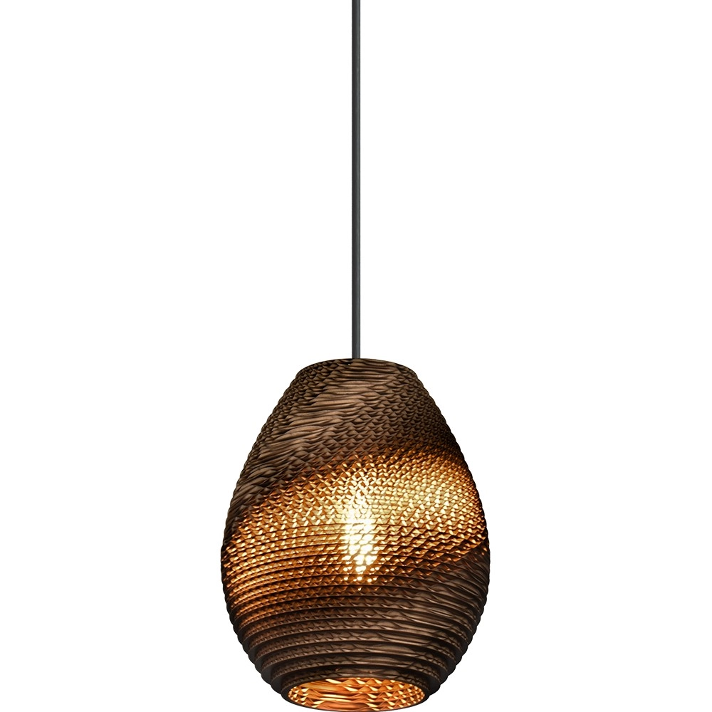 Lampe suspendue à une seule lumière Carta Pineapple Cacao papier Ø 19 cm Masterlight 8718121437538