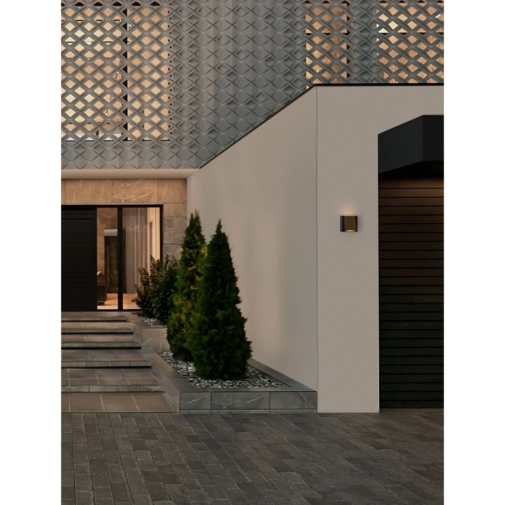 Applique murale Kioo noir avec bois Lyora 5212017478795