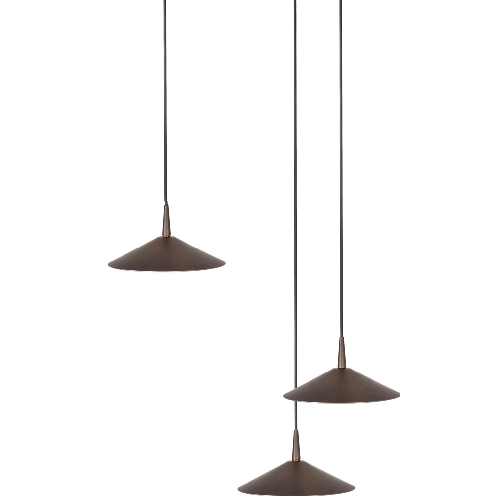 Lampe pendante à 3 lampes Ceppo brun cacao Ø 18 cm rond Masterlight 8718121358642