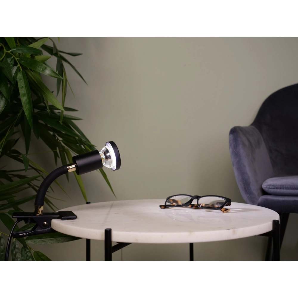 Emplacement de pince Parrini interrupteur - noir/laiton - 1x GU10 Eglo 9002759316471