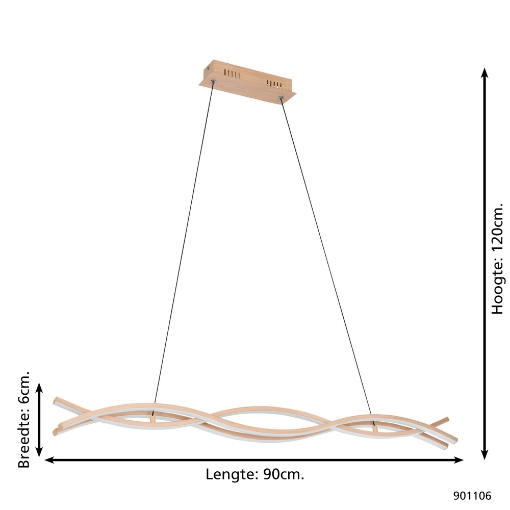 Suspension LED en forme de bois Lasana 4 90 cm Eglo 9008606310326