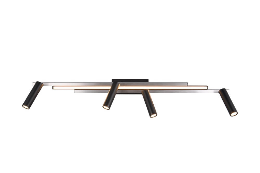 Spot LED 4 lumières Zeno métal avec du noir Trio 4017807614619