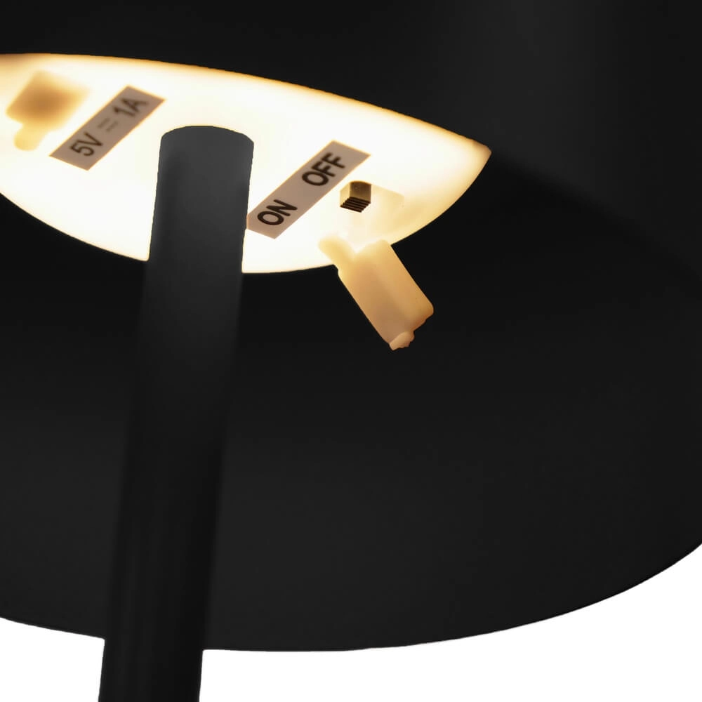 Lampe de table élégante Roccanova Solaire Noir avec USB Eglo 9008606355037