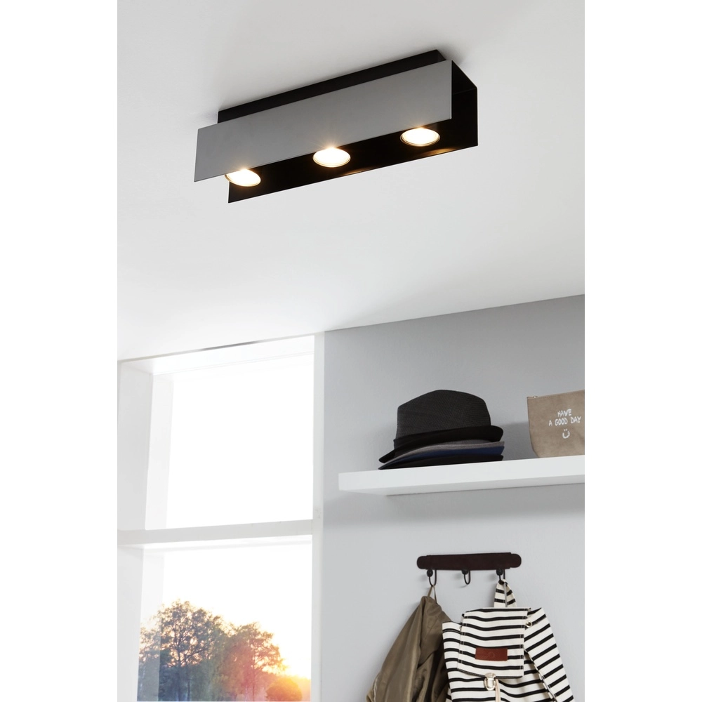 Lampe de plafond Viserba 3-blanc clair et noir Eglo 9002759973964