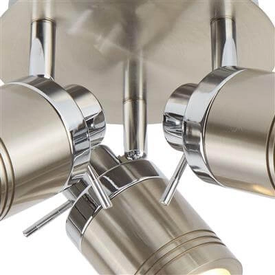 Spot monté en surface en acier inoxydable Samson 3 lumières Searchlight 5053423096766