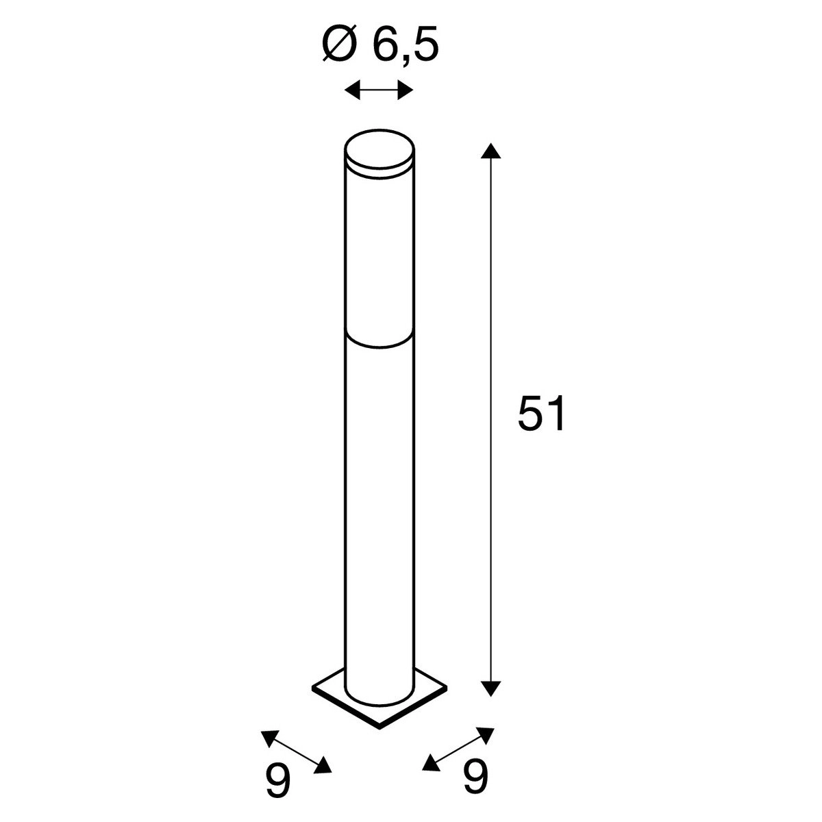 Big Nails 50 Éclairage de jardin SLV 4024163098373