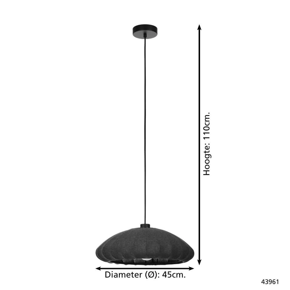 Lampe suspendue en tissu Barlaston Ø45cm Eglo 9002759439613
