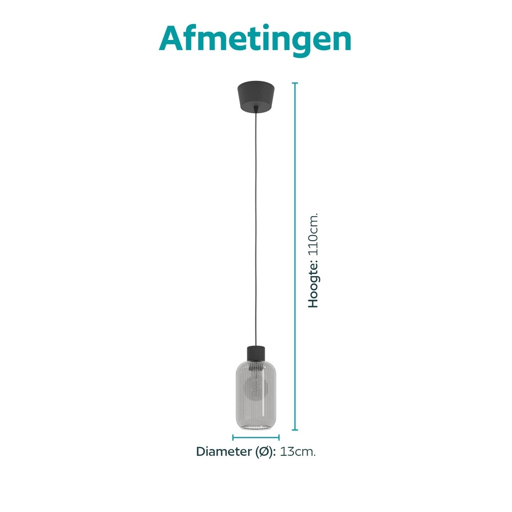 Lampe pendante de conception Dasmina noir Ø 13cm Eglo 9008606406302