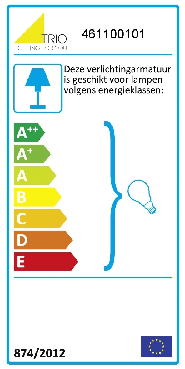 Lampe de table abat-jour Series 4611 avec abat-jour blanc 30cm Trio 4017807247220
