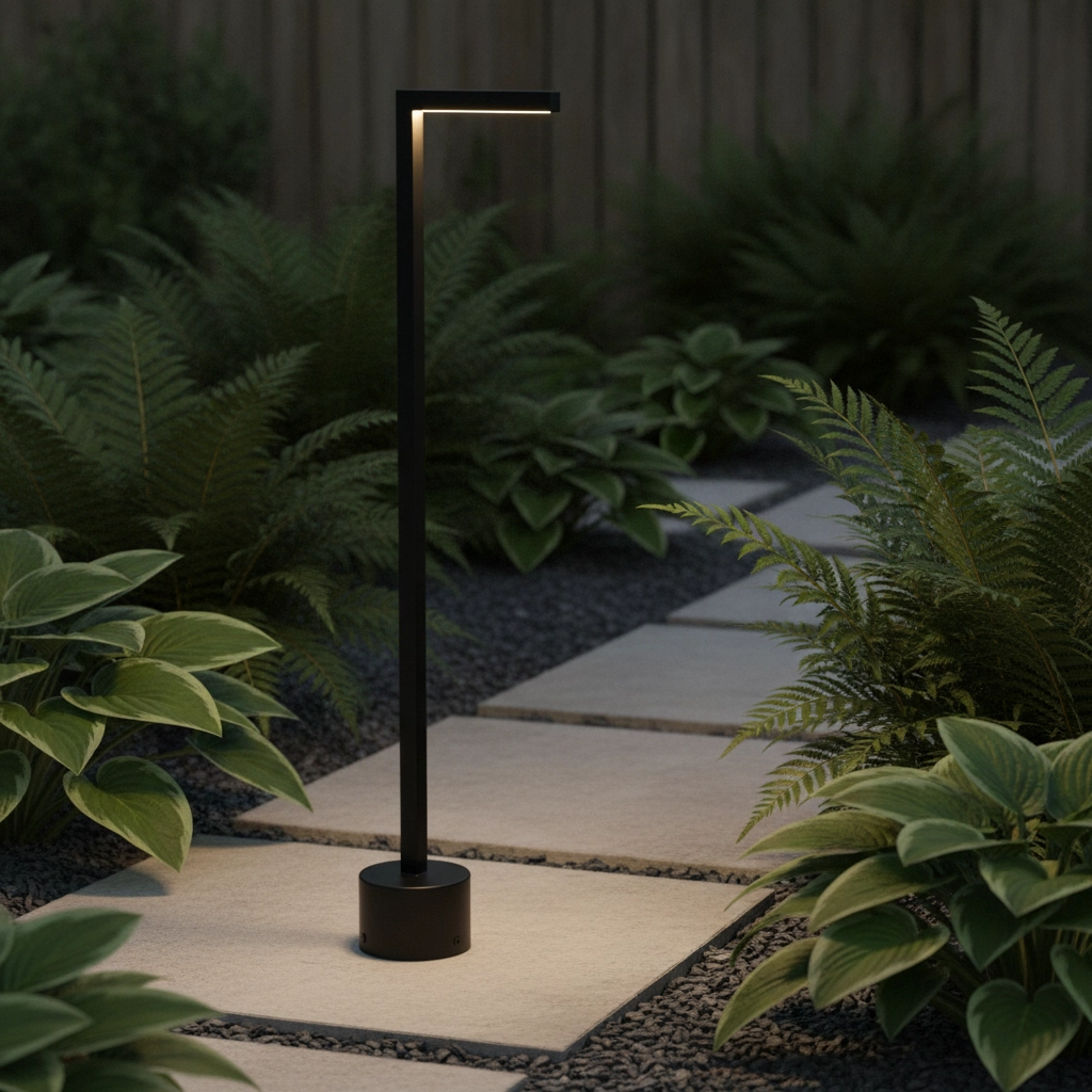 Lampe de jardin élégante Pipe noir 64,5 cm