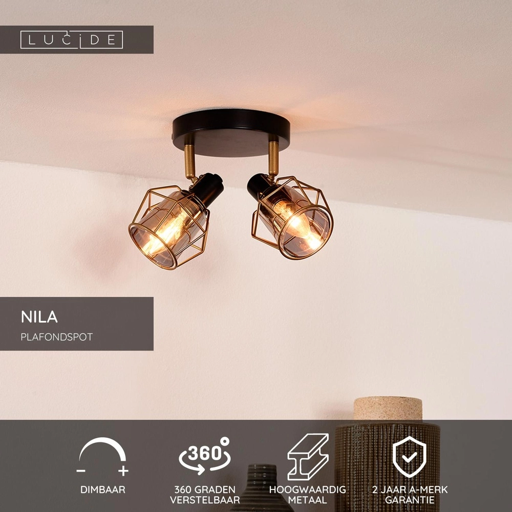 Lampe de plafond Nila 2-noir clair Lucide 5411212770981