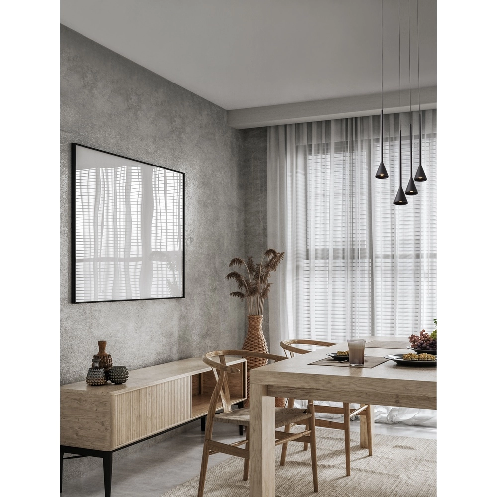 Suspension Net rond 5 lumières noir Lyora 5212017445322