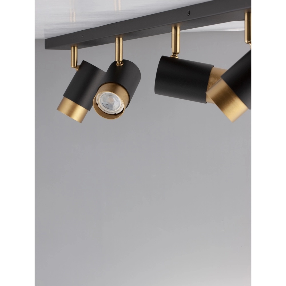 Spot de plafond Pogno 4 lumières noir avec or Lyora 5212017430861